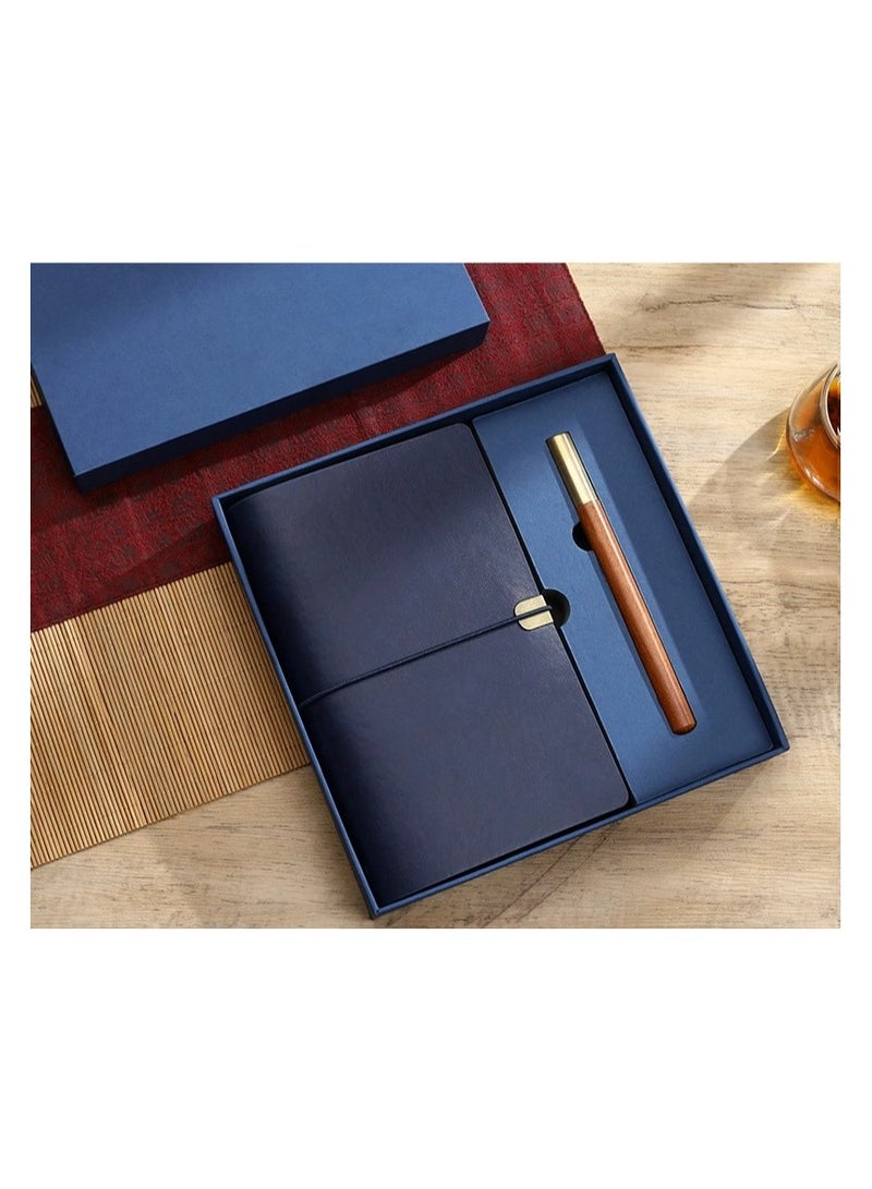A6 Lined Leather Diary Notebook Personalized Hardcover Journal Set with Pen and Gift Box 136 Pages 68 Thick Lined Paper Daily Journal for Men and Women for School Travel Business Work Home Writing