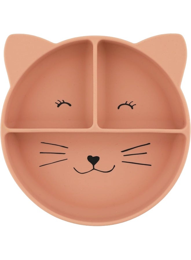 Trixie Silicone Plate with Suction Cup and Compartments for Babies and Children (Mrs. Cat) - Image 1