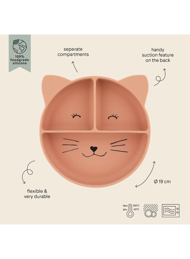 Trixie Silicone Plate with Suction Cup and Compartments for Babies and Children (Mrs. Cat) - Image 3