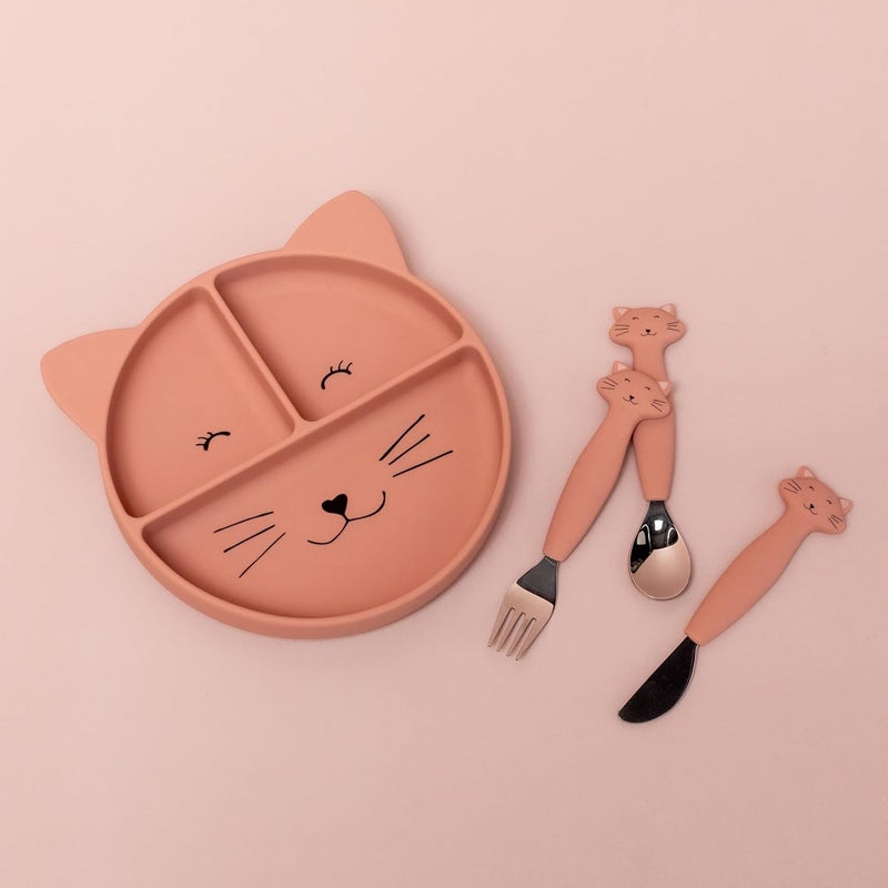 Trixie Silicone Plate with Suction Cup and Compartments for Babies and Children (Mrs. Cat) - Image 4