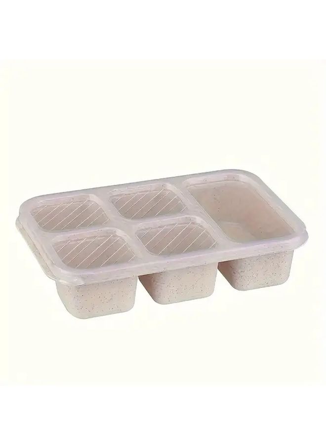 Pink 5 Compartment Portable Snack Box Leak Proof Airtight Food Container For Travel Work Picnic - Image 5