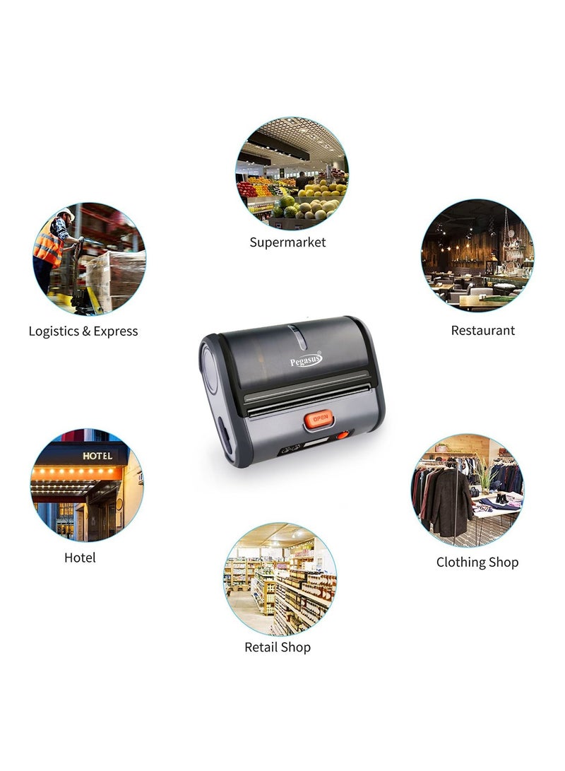 Pegasus PM400 4-inch Rugged Mobile Printer, BT, with USB cable type C, power Supply Compatible with Windows iOS Android, for Work Listing, Shipping Labels - Image 4