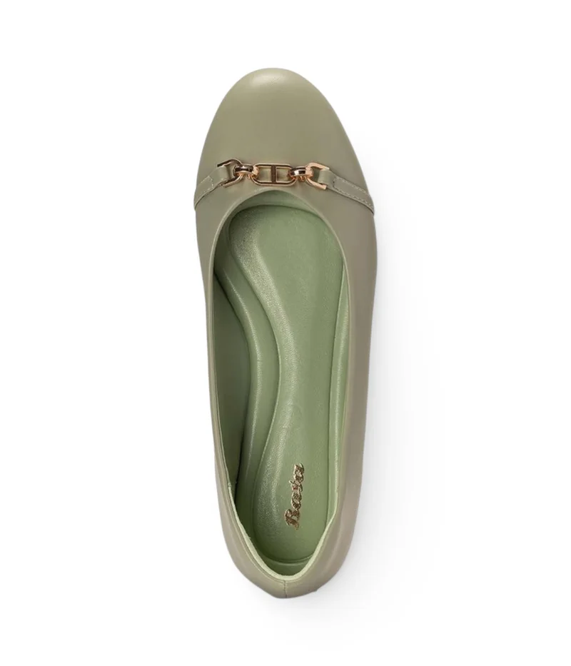 Bata Green Minimal Decorative Ballet Flats for Women | Best Price UAE