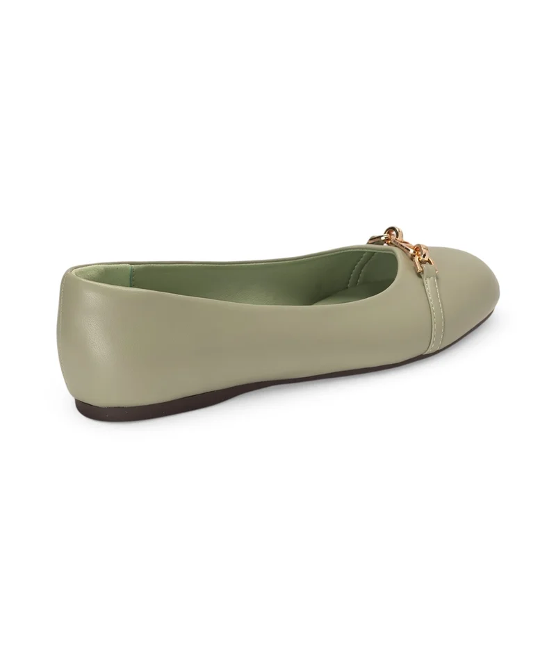 Bata Green Minimal Decorative Ballet Flats for Women | Best Price UAE
