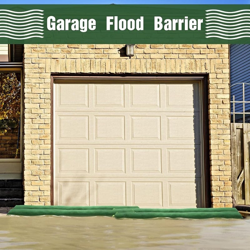 Excefore Long Canvas Sandbags Flood, 4 Pcs Protection Thickened Reusable Sand Bags, Rain Wind Flood Barrier with Elastic Band Water Barrier Tube Sandbags for Door Window Rain Water Flood, Green - Image 2