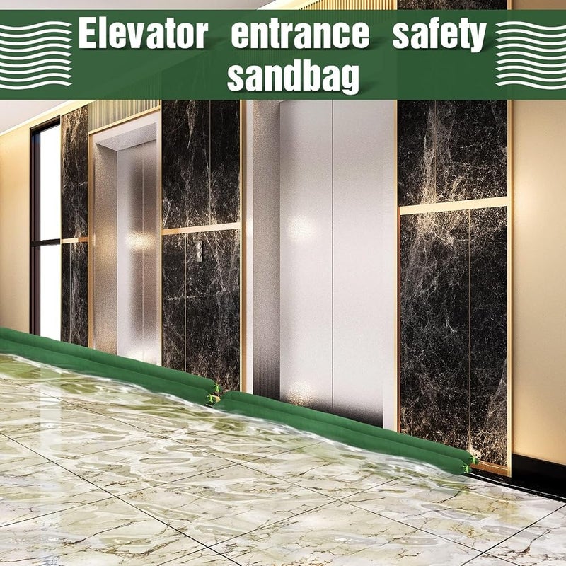 Excefore Long Canvas Sandbags Flood, 4 Pcs Protection Thickened Reusable Sand Bags, Rain Wind Flood Barrier with Elastic Band Water Barrier Tube Sandbags for Door Window Rain Water Flood, Green - Image 4