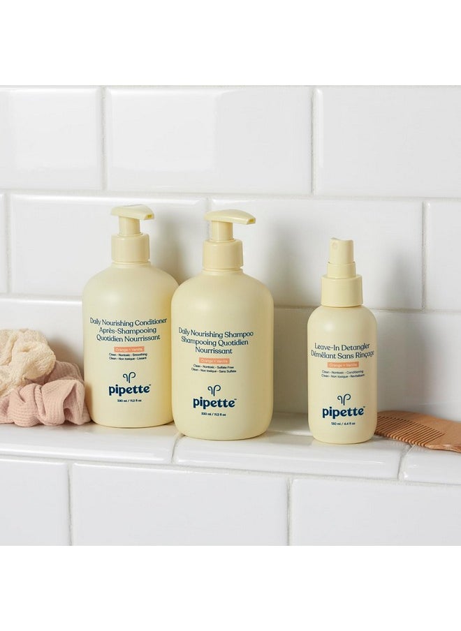 pipette Pipette Daily Nourishing Shampoo - Tear Free Shampoo for Kids, Adds Moisture, 100% Plant-Derived Squalane and Quinoa, Orange + Vanilla Aroma, 11.2 fl oz  - Image 3