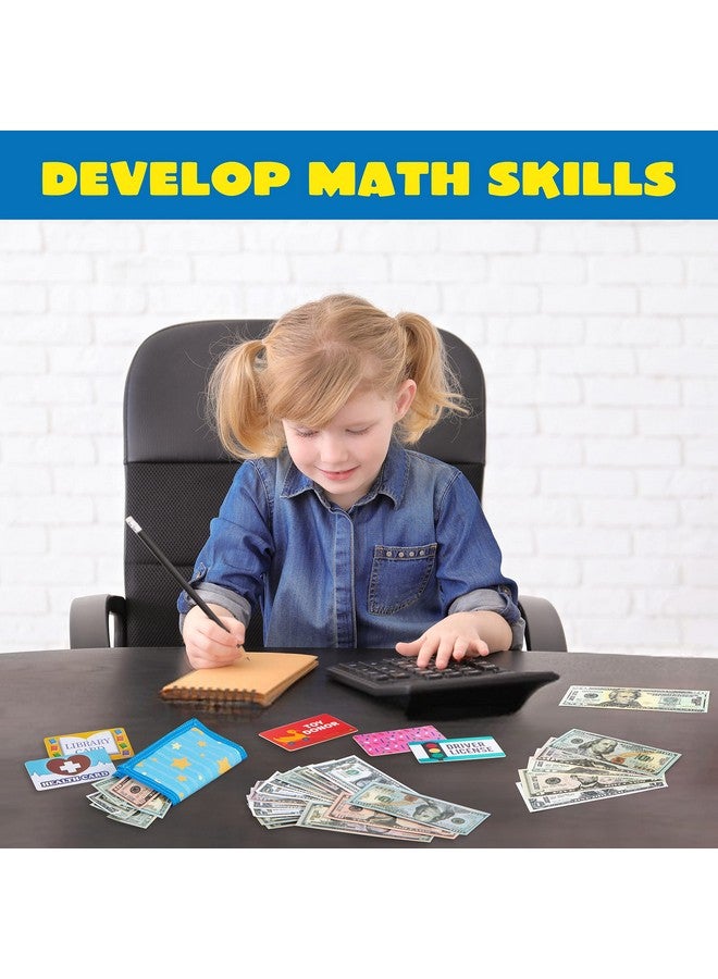 JOYIN JOYIN 35PCS Kids Replica Money, Credit Cards Set, Toddler Wallet, Single-Sided Printed Currency (Copy) for Math Learning, Cash Register Play, Dress Up Party Favors, Birthday Gift  - Image 5