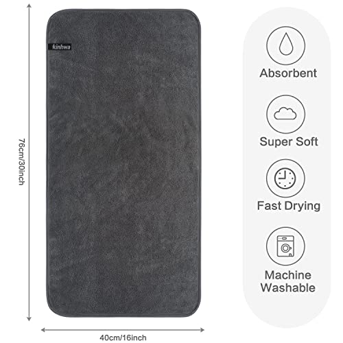 KinHwa Microfiber Bathroom Hand Towel Gym Towels Ultra Soft Super Absorbent for SPA Face Shower and Sports 4 Pack Dark-Gray - Image 2