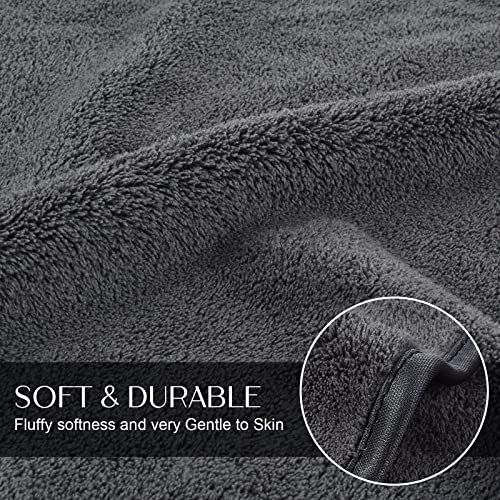 KinHwa Microfiber Bathroom Hand Towel Gym Towels Ultra Soft Super Absorbent for SPA Face Shower and Sports 4 Pack Dark-Gray - Image 4