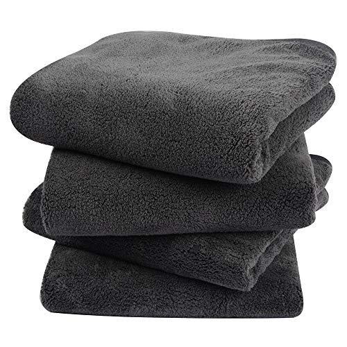 KinHwa Microfiber Bathroom Hand Towel Gym Towels Ultra Soft Super Absorbent for SPA Face Shower and Sports 4 Pack Dark-Gray - Image 1