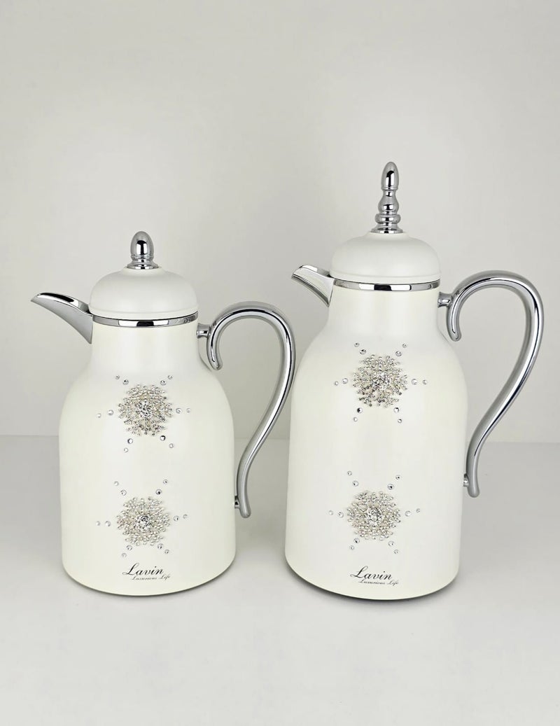 رادین 22 قطعة مجموعة ترموس كاملة جديدة 2 ترمس 6 فنجان شاي مع 6 صحن 6كوب جوافة 1 وعاء سكر 1 صينية - Image 2