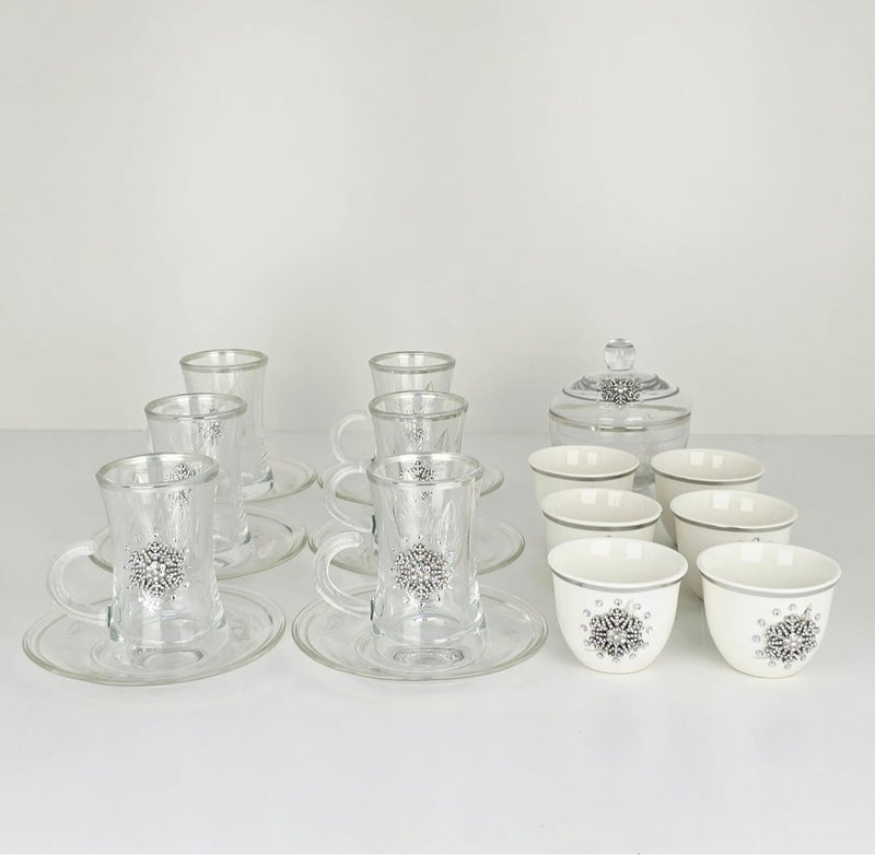 رادین 22 قطعة مجموعة ترموس كاملة جديدة 2 ترمس 6 فنجان شاي مع 6 صحن 6كوب جوافة 1 وعاء سكر 1 صينية - Image 4