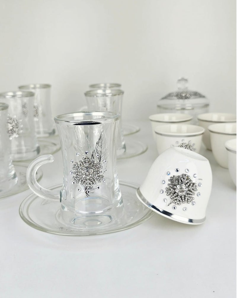 رادین 22 قطعة مجموعة ترموس كاملة جديدة 2 ترمس 6 فنجان شاي مع 6 صحن 6كوب جوافة 1 وعاء سكر 1 صينية - Image 3