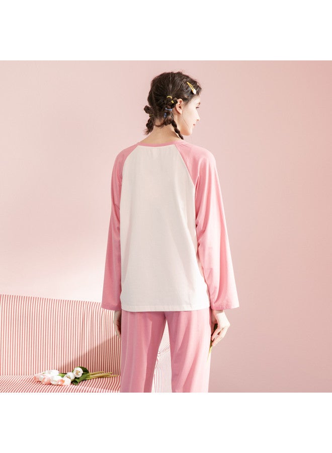 Fenton women's Round Neck Long-sleeve Pullover Pajama Set - Comfortable Homewear & Loungewear Outfit - Image 5
