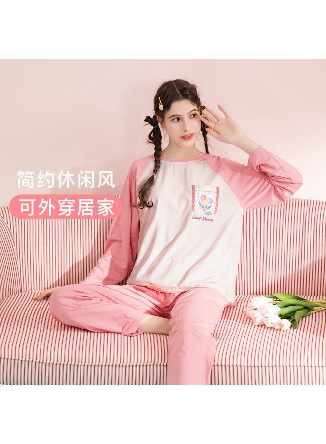 Fenton women's Round Neck Long-sleeve Pullover Pajama Set - Comfortable Homewear & Loungewear Outfit - Image 4
