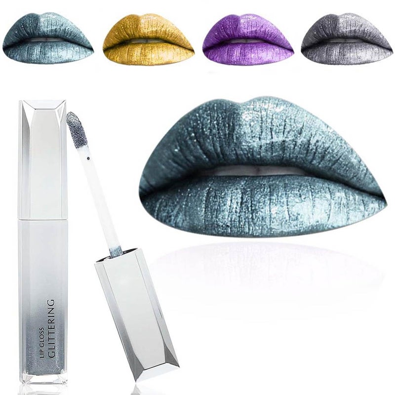 Kilshye Glitter Lipstick Matte Liquid Lipsticks Metallic Lip Glaze High Pigment Lipgloss Long Lasting Waterproof Lip Makeup for Women and Girls Pack of 1 E Green 13