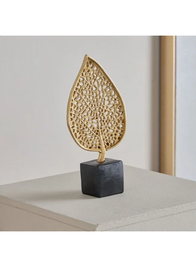 Home Box Wren Polyresin Leaf Decorative Accent 11.5 x 24 x 4.5 cm