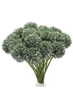MECCANIXITY MECCANIXITY Artificial Flower Heads, Silk Chrysanthemum Ball Hydrangea Green Faux Flowers for DIY Craft Wedding and Party Decoration Pack of 24  - Image 1