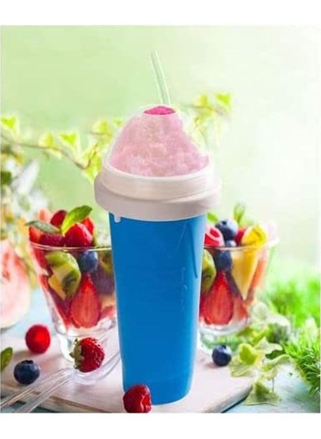 Arabest - Frozen Magic Slushy Maker Squeeze Cup, Portable Silica Freeze Mug for Milkshake Slush and Ice Cream Smoothie, Quick Frozen Smoothies Slushy Ice Cream Maker with Dome Lids Blue - Image 1