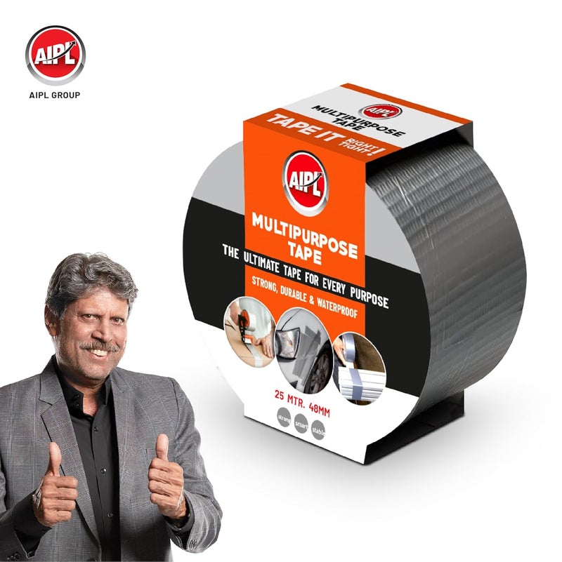 AIPL شريط لاصق متعدد الاستخدامات عالي التحمل، قوي جداً ومقاوم للماء، سهل التمزيق للاستخدام المنزلي، الأعمال اليدوية، المشاريع والإصلاحات - 48 مم × 25 متر - Image 2