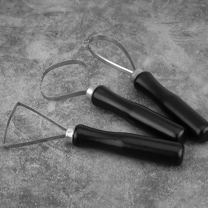 LUOSHI 3pcs Pottery Clay Sculpting Tools Big Ceramic Loop Tool with Steel Flat Wire - Image 5