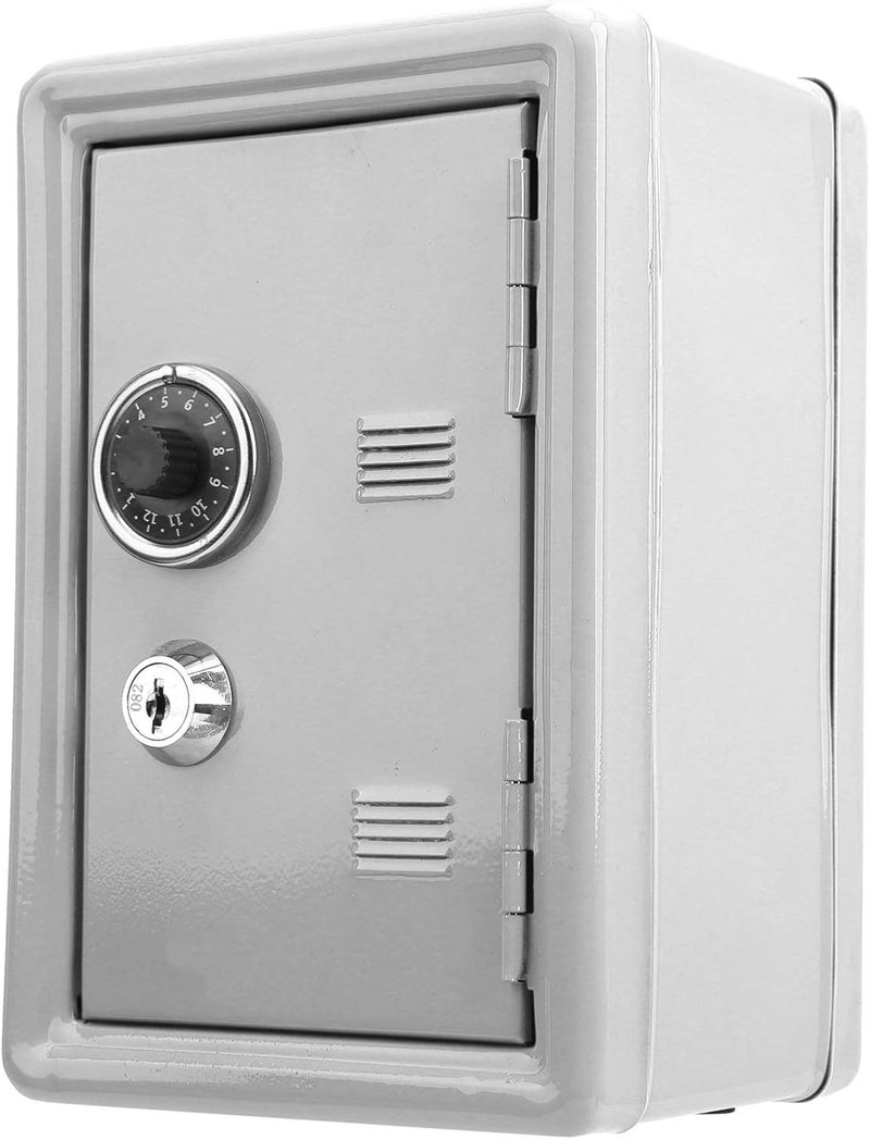 klarako fire safe box for home,Mini Metal Key Safe Creative Savings Tank Simulation Password Children's Safe Ivory White (White) - Image 5
