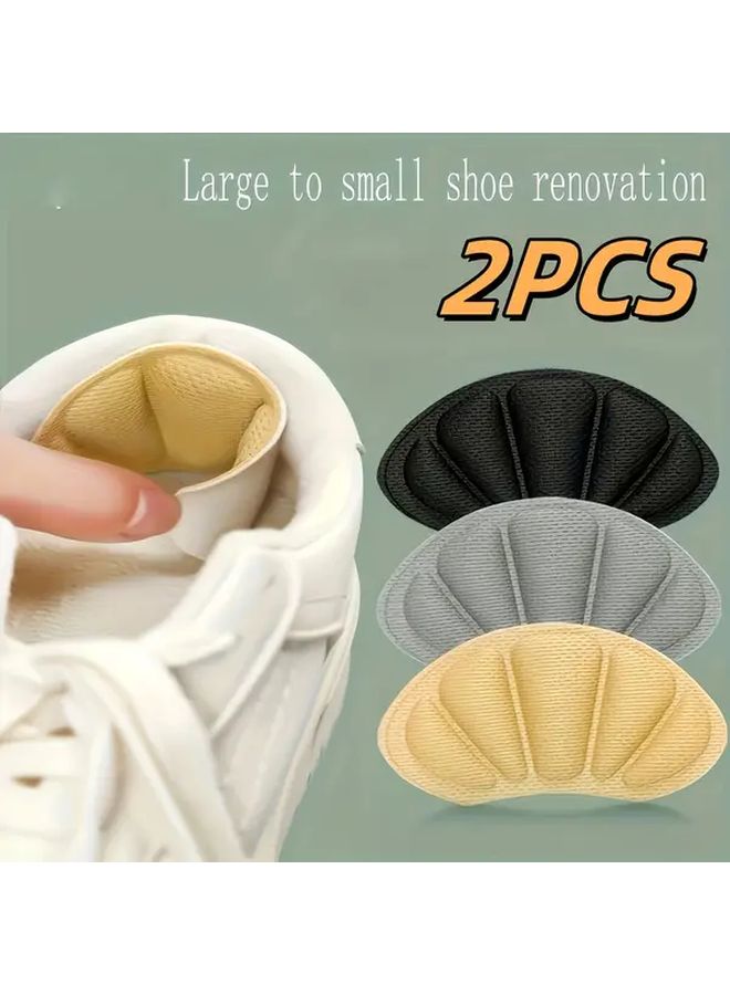 Grey Heel Pads 2pcs Anti Slip Adhesive Protection Patches For Casual Sports Shoes - Image 3