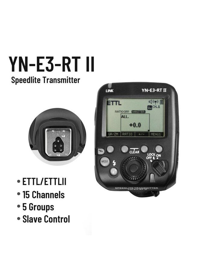 YONGNUO YN-E3-RT II E3-RT II E3RT II Flash Trigger, TTL Flash Speedlite Wireless Transmitter, for Canon ST-E3-RT, 600EX-RT(II), YONGNUO YN968EX-RT, YN600EX-RT(II), YN686EX-RT, YNE3-RX  - Image 2
