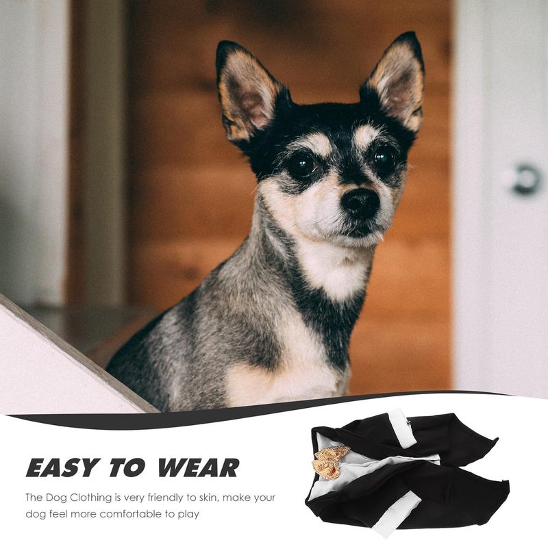 Dog Tuxedo Suit for Small Dogs Puppy Formal Clothes Wedding Party Pet Suit Decor M Size Comfortable Pet Shirt - Image 3