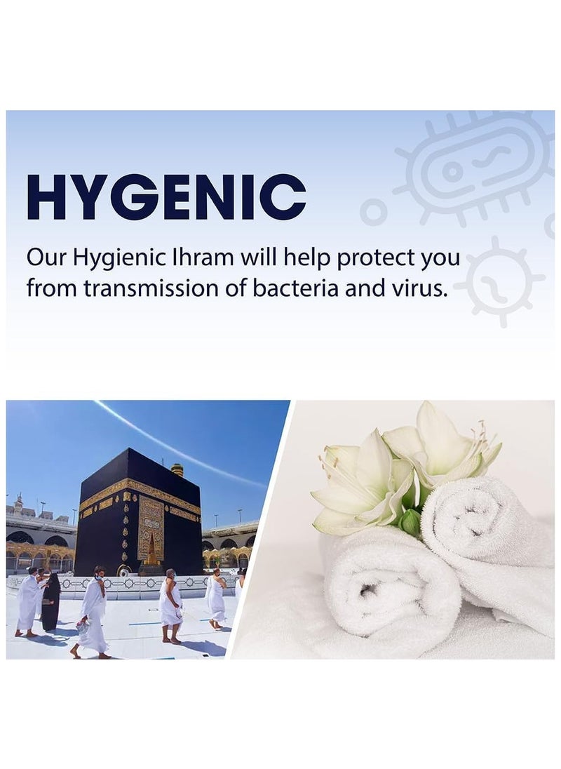 Generic Ihram clothes for men for Hajj and Umrah - 2 white towels - 100% natural healthy combed cotton towels, weight 1000 grams,  - Image 4
