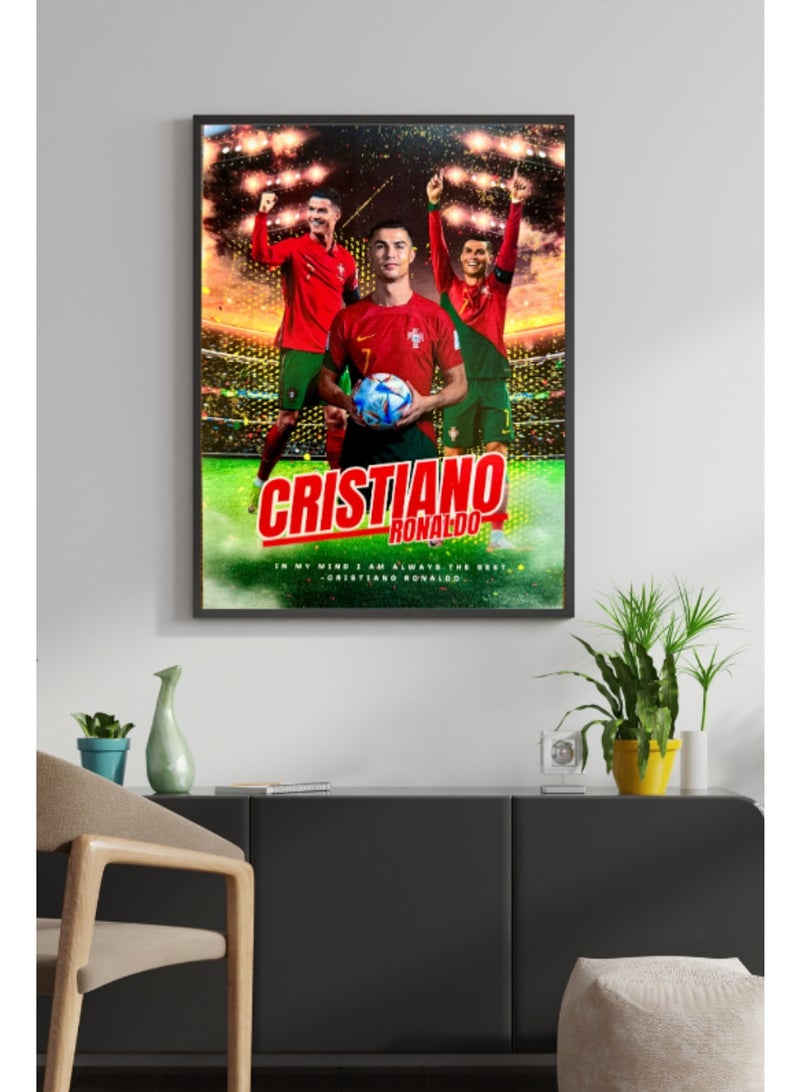 بويز عزز شغفك بكرة القدم | CR7 في العمل | ملصق حائط للاعب كرة القدم كريستيانو رونالدو | سمك 300 جرام في المتر المربع بدون إطار - Image 2