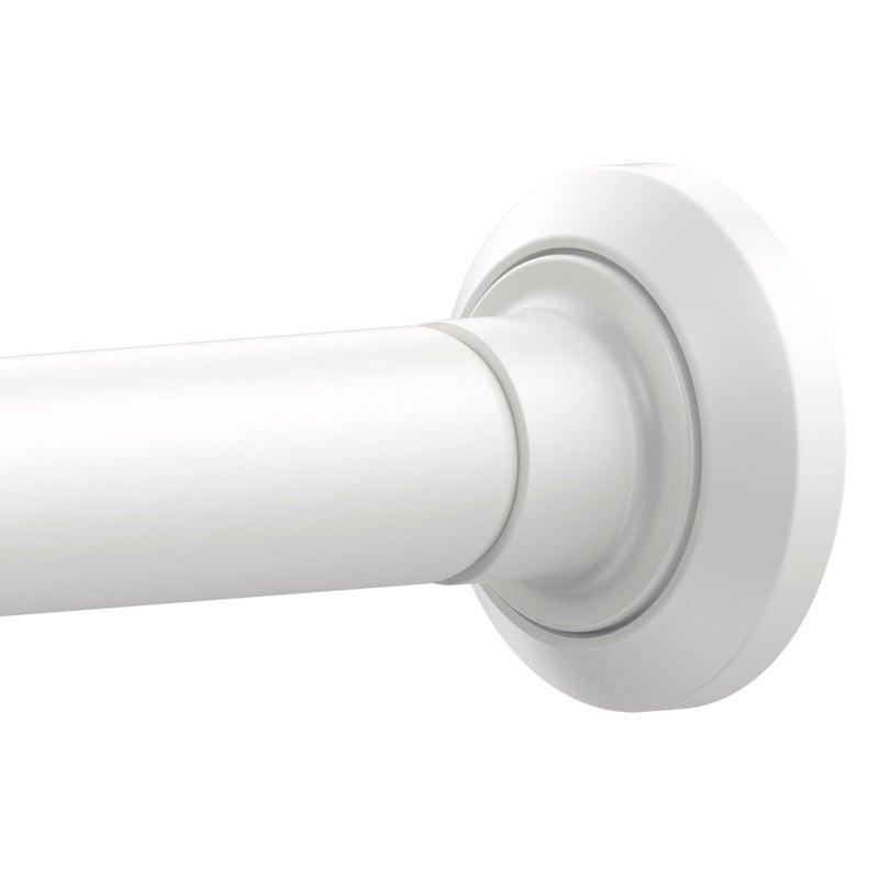 ENJOYBASICS Shower Curtain Rod 30 to 76 Inches, 1 Inch Stainless Steel Adjustable Spring Tension Rods No Drill for Bathroom, Closet, Window, Room Divider, Never Rust, Non Slip, White - Image 1