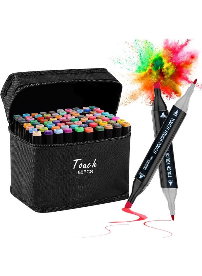 Touch Permanent Art Markers Set 80 Colors - Image 1