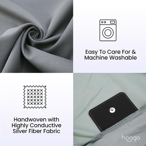 hooga Grounding Sheet, Fitted King Size, Organic Cotton and Conductive Silver, Earth Connected Sheets for Improved Sleep, Pain Relief, Wellness. 78"x 80"x15", Gray Sheets with 15 Ft Grounding Cord - Image 5