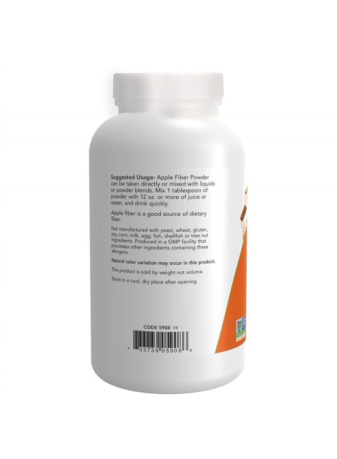 Supplements, Pure Apple Fiber Powder with Apple Pectin, Non-GMO Project Verified, 12-Ounce