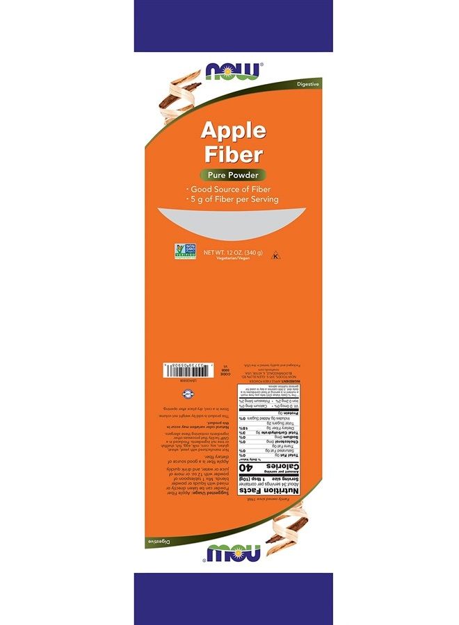 Supplements, Pure Apple Fiber Powder with Apple Pectin, Non-GMO Project Verified, 12-Ounce