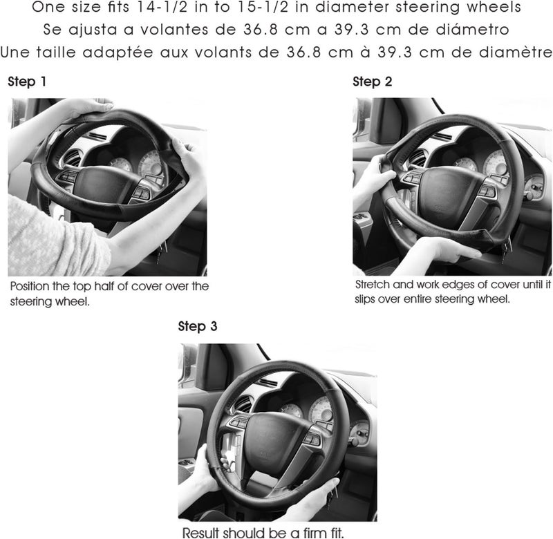 كاستوم أكسيسوريز غطاء عجلة قيادة قابل للتمدد من - أسود - Image 4
