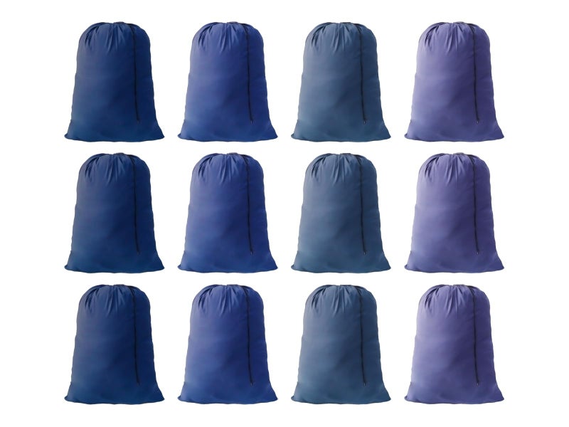 Extra Large Laundry Bag Blue 30x40 Dirty Clothes Organizer with Drawstring Closure for college dorm and apartment dwellers Home Dorm Travel Basket 12PCS Blue