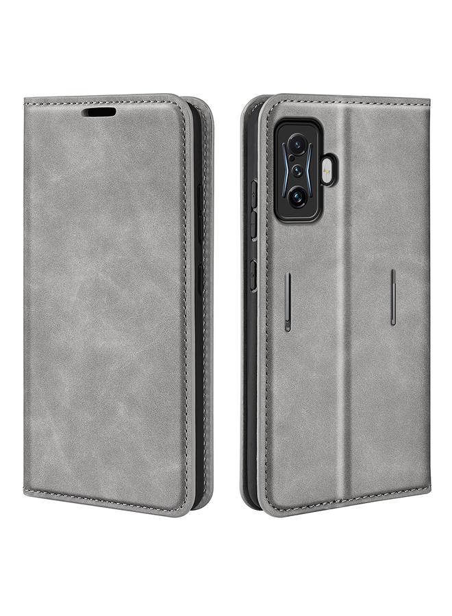 Case For Xiaomi Poco F4 GT Retro-skin Magnetic Suction Leather Phone Case