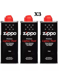 Zippo Pack of 3 - Zippo Lighter Fluid 125ml | Premium Quality for Long-Lasting Use  - Image 1