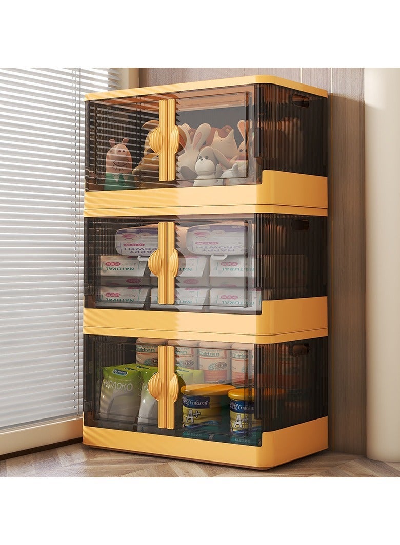 Captaintech Easy To Install Wardrobe Storage Wardrobe (Yellow, 3 Floors) Sale Price One Shelf ) Sale Price One Shelf - Image 1