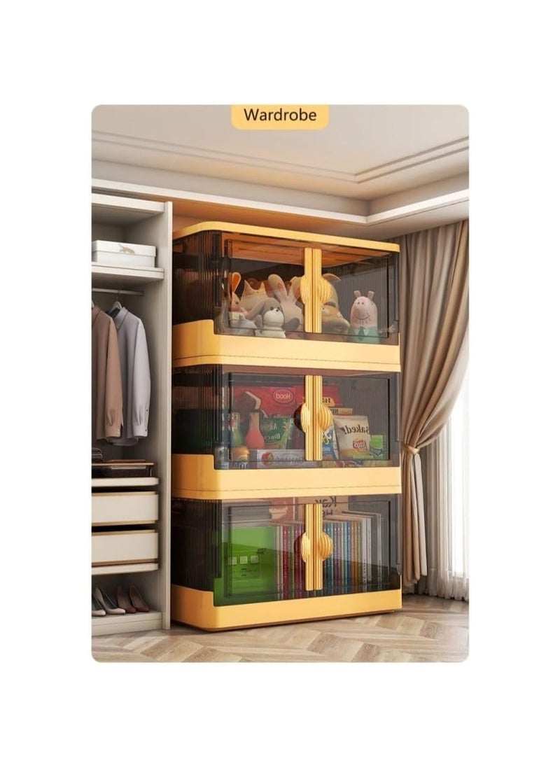 Captaintech Easy To Install Wardrobe Storage Wardrobe (Yellow, 3 Floors) Sale Price One Shelf ) Sale Price One Shelf - Image 4