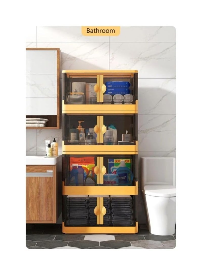 Captaintech Easy To Install Wardrobe Storage Wardrobe (Yellow, 3 Floors) Sale Price One Shelf ) Sale Price One Shelf - Image 5