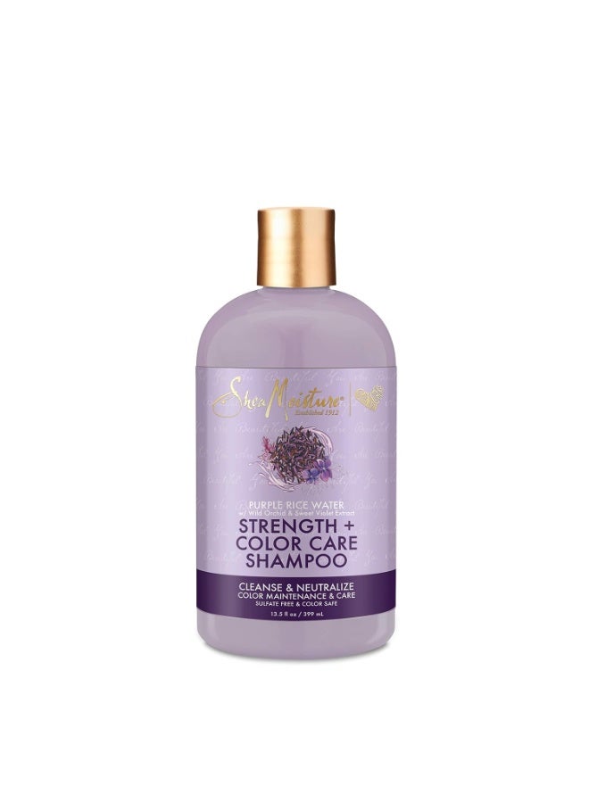 SheaMoisture Shea Moisture Purple Rice Water Strength + Color Care Shampoo for Damaged Hair 13.5 fl ounce - Image 3
