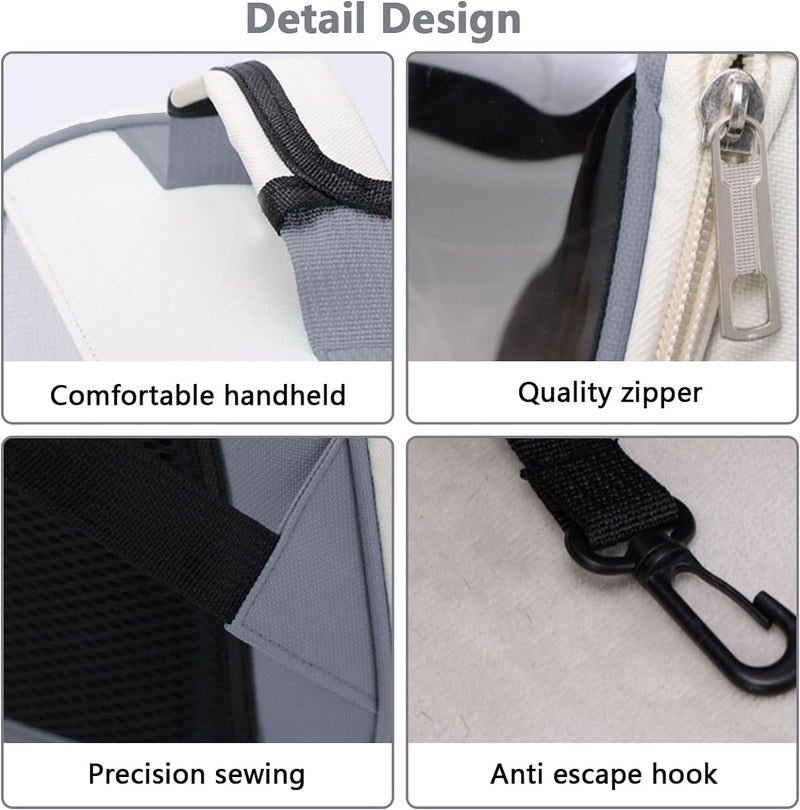 Glaceon Pet Carrier Backpack Pet Cat Carrier Bag Portable Breathable Large Capacity Backpack Outdoor Travel Transparent Bag Pet Supplies (Grey) - Image 1