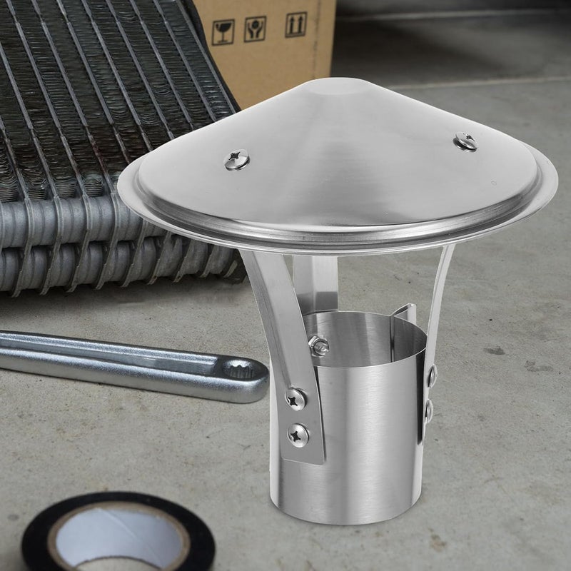 Stainless Steel Chimney Flue Cap Cover, Large Cone Top Chimney Hat with Windproof and Rainproof Design, Outdoor Stove Pipe Vent Cover for Fireplace and Furnace Flue - Image 5