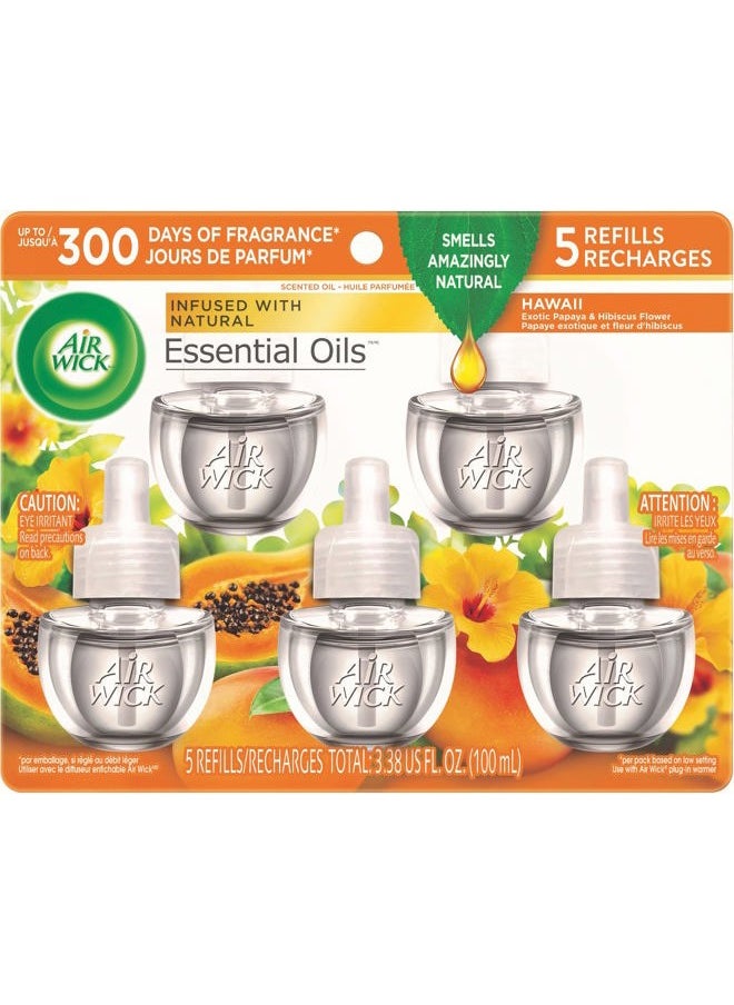 Air Wick Plug in Scented Oil Refill, Hawaii, 5ct, Air Freshener, Essential Oils  - Image 1