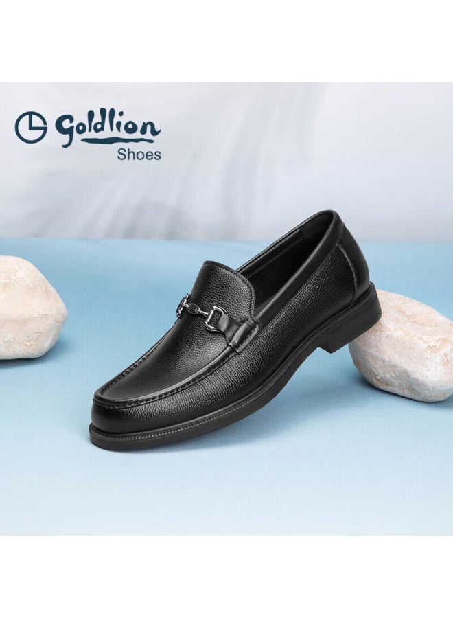 Goldlion Men's Shoes, Business Loafers, Fashionable Lightweight Slip-on Leather Shoes, G563410548aaa, Black, Size 40 - Image 4