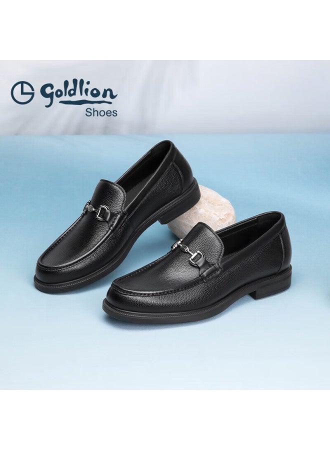 Goldlion Men's Shoes, Business Loafers, Fashionable Lightweight Slip-on Leather Shoes, G563410548aaa, Black, Size 40 - Image 3